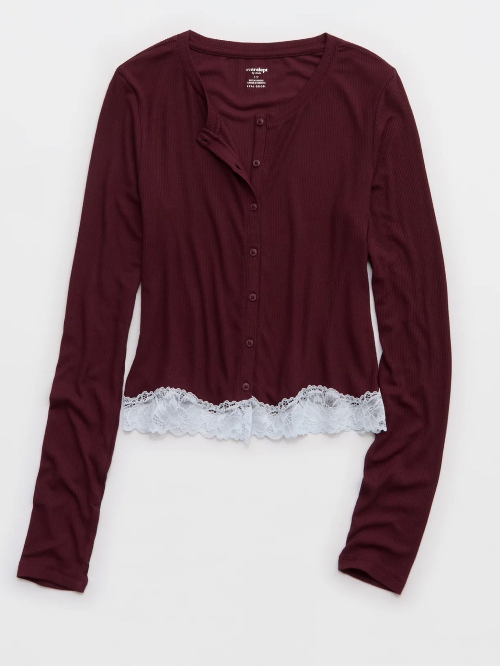 Aerie Brand New (NWT) OVERSLEPT by Aerie Real Soft Ribbed Cardigan Royal Berry - Picture 5 of 10